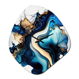 Abstract Marble Geode Blue II - Asymmetric Metal Wall Clock