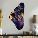 Abstract Marble Geode Purple I - Asymmetric Metal Wall Clock