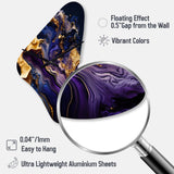 Abstract Marble Geode Purple I - Asymmetric Metal Wall Clock