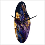 Abstract Marble Geode Purple I - Asymmetric Metal Wall Clock