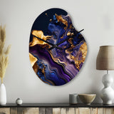 Abstract Marble Geode Purple I - Asymmetric Metal Wall Clock