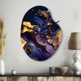 Abstract Marble Geode Purple I - Asymmetric Metal Wall Clock