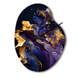 Abstract Marble Geode Purple I - Asymmetric Metal Wall Clock