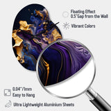 Abstract Marble Geode Purple I - Asymmetric Metal Wall Clock