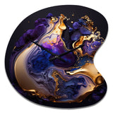 Abstract Marble Geode Purple II - Asymmetric Metal Wall Clock