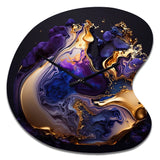 Abstract Marble Geode Purple II - Asymmetric Metal Wall Clock