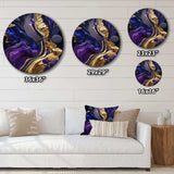 Abstract Marble Geode Purple And Blue - Abstract Metal Wall Clock