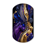 Abstract Marble Geode Purple And Blue - Asymmetric Metal Wall Clock