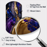 Abstract Marble Geode Purple And Blue - Asymmetric Metal Wall Clock