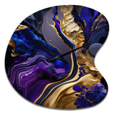 Abstract Marble Geode Purple And Blue - Asymmetric Metal Wall Clock