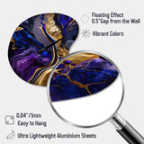 Abstract Marble Geode Purple And Blue - Asymmetric Metal Wall Clock
