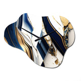 Abstract Geode Geometric Blue V - Asymmetric Metal Wall Clock