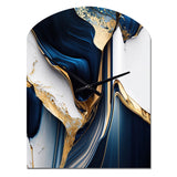 Abstract Geode Waves Gold I - Asymmetric Metal Wall Clock