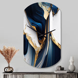 Abstract Geode Waves Gold I - Asymmetric Metal Wall Clock