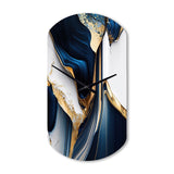Abstract Geode Waves Gold I - Asymmetric Metal Wall Clock