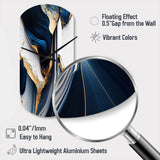 Abstract Geode Waves Gold I - Asymmetric Metal Wall Clock