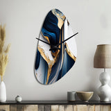 Abstract Geode Waves Gold I - Asymmetric Metal Wall Clock