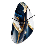 Abstract Geode Waves Gold I - Asymmetric Metal Wall Clock