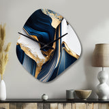 Abstract Geode Waves Gold I - Asymmetric Metal Wall Clock