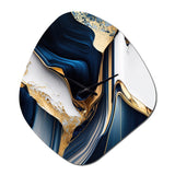 Abstract Geode Waves Gold I - Asymmetric Metal Wall Clock