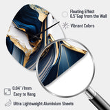 Abstract Geode Waves Gold I - Asymmetric Metal Wall Clock