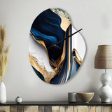Abstract Geode Waves Gold I - Asymmetric Metal Wall Clock