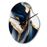 Abstract Geode Waves Gold I - Asymmetric Metal Wall Clock