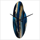 Abstract Geode Waves Gold II - Asymmetric Metal Wall Clock