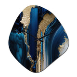 Abstract Geode Waves Gold II - Asymmetric Metal Wall Clock