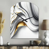 Abstract Geode Waves Grey I - Asymmetric Metal Wall Clock