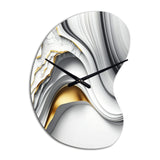 Abstract Geode Waves Grey I - Asymmetric Metal Wall Clock