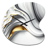 Abstract Geode Waves Grey I - Asymmetric Metal Wall Clock