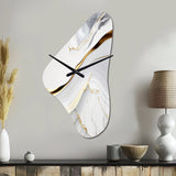 Abstract Geode Waves Grey IV - Asymmetric Metal Wall Clock