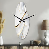 Abstract Geode Waves Grey IV - Asymmetric Metal Wall Clock