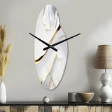 Abstract Geode Waves Grey IV - Asymmetric Metal Wall Clock