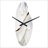 Abstract Geode Waves Grey IV - Asymmetric Metal Wall Clock
