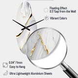 Abstract Geode Waves Grey IV - Asymmetric Metal Wall Clock