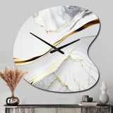 Abstract Geode Waves Grey IV - Asymmetric Metal Wall Clock
