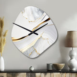 Abstract Geode Waves Grey IV - Asymmetric Metal Wall Clock