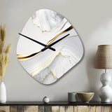 Abstract Geode Waves Grey IV - Asymmetric Metal Wall Clock