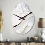 Abstract Geode Waves Grey IV - Asymmetric Metal Wall Clock