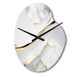 Abstract Geode Waves Grey IV - Asymmetric Metal Wall Clock