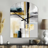 Abstract Transitional Shapes Black IV - Asymmetric Metal Wall Clock