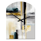 Abstract Transitional Shapes Black IV - Asymmetric Metal Wall Clock