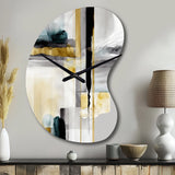 Abstract Transitional Shapes Black IV - Asymmetric Metal Wall Clock