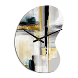 Abstract Transitional Shapes Black IV - Asymmetric Metal Wall Clock