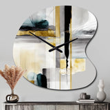 Abstract Transitional Shapes Black IV - Asymmetric Metal Wall Clock