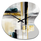 Abstract Transitional Shapes Black IV - Asymmetric Metal Wall Clock