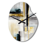 Abstract Transitional Shapes Black IV - Asymmetric Metal Wall Clock