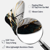 Abstract Geode Gold And Green Marble III - Asymmetric Metal Wall Clock